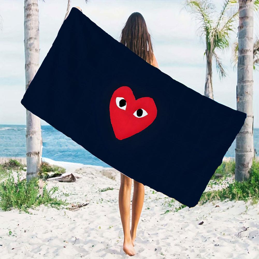 P-Play H-Heart-s Логотип Пляжное полотенце Мультяшное Быстросохнущее Микрофибра Полотенце для ванны для плавания Серфинга Кемпинга Унисекс Праздничное