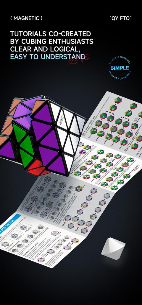 QY FTO Octahedron Puzzle [Includes PouchAuthentic] Stickerless 3D Puzzle (No Magnets)