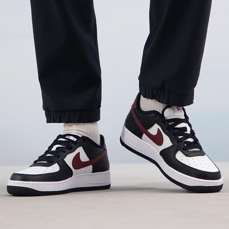 Nike Air Force 1 GS Black Dark Team Red Kids Sneakers Summit-White White FZ4351-001