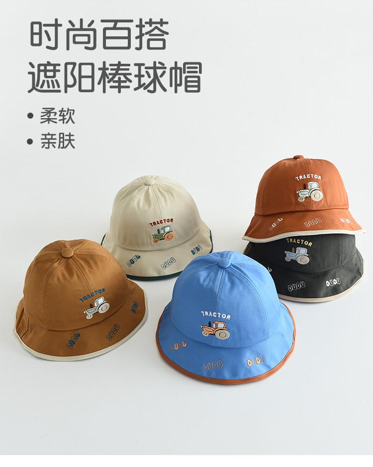 Autumn children's hat pure cotton outdoor windproof and sunshade student basin hat large brim sunshade fisherman hat