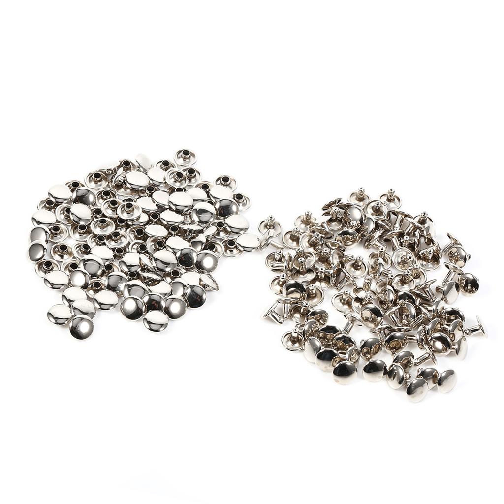 3 Colors 100Sets 8 X 10mm Double Cap Rivet Metal Leather Craft Repairs Studs Spike Decoration