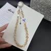 Роскошный Сверкающий Кристалл Кисточка Звезда Прозрачные Бусины Ручная Цепочка на Запястье Короткий Ремешок с Клипсой Чехол для Мобильного Телефона Брелок Подвеска Цепочка