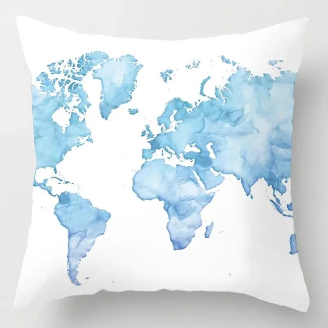 Блестящий мраморный агатовый чехол для подушки с синим геометрическим цветком, полиэстер, наволочка, автомобильный диван, декоративные наволочки, домашний декор