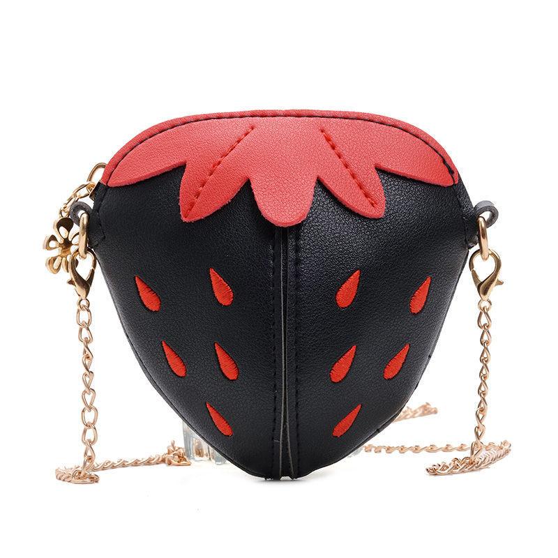 Strawberry Pu Themed Leather Girls Purse Antitheft Shoulder Bag Toddler Gift