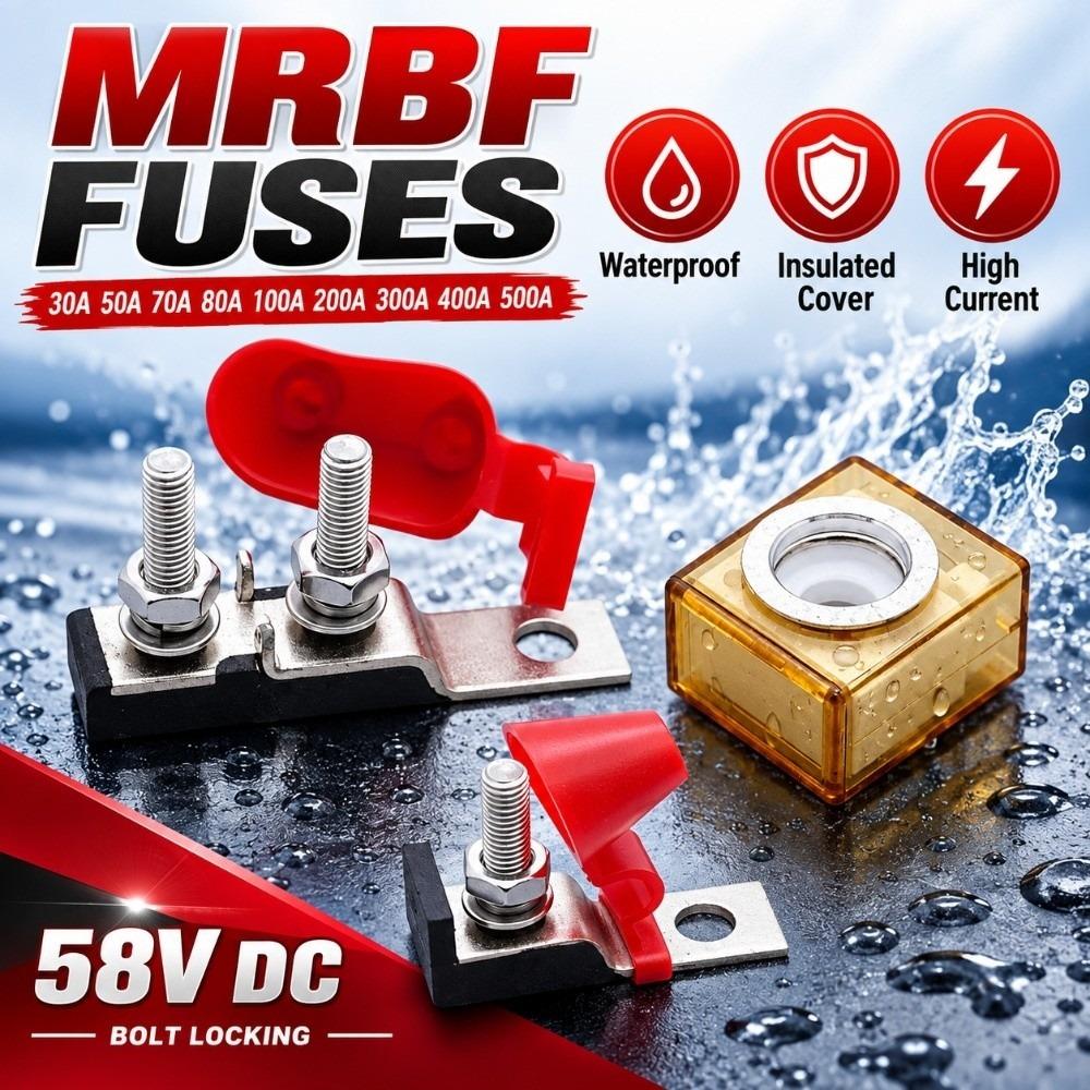Waterproof MRBF Fuses Holder 58V DC Terminal Fuse Battery Fuse Block Marine