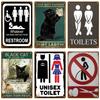 WC Toilet Metal Sign Poster Vintage Wall Posters Tin Sign Decorative Wall Plate Kitchen Plaque Metal Vintage Decor Accessories