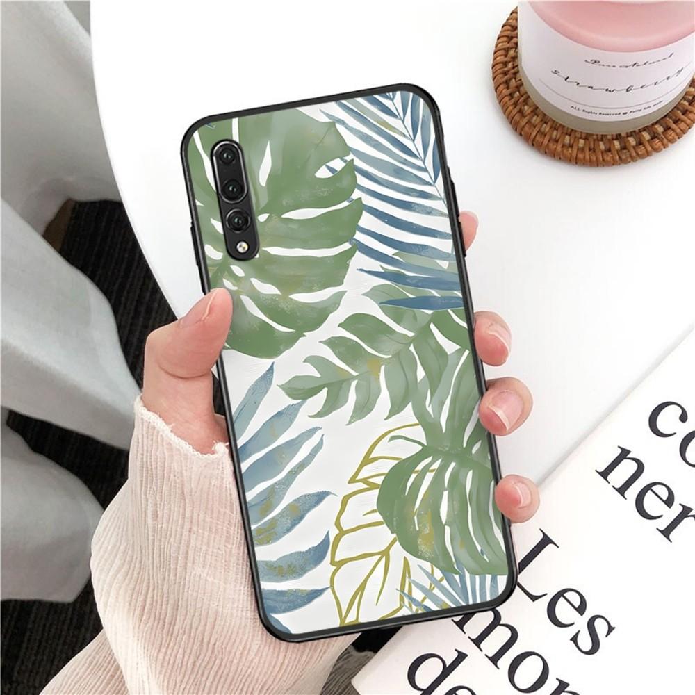 Monstera Green Leaves Phone Case For Huawei P 8 9 10 20 30 40 50 Pro Lite Psmart Honor 10 Lite 70 Mate 20lite