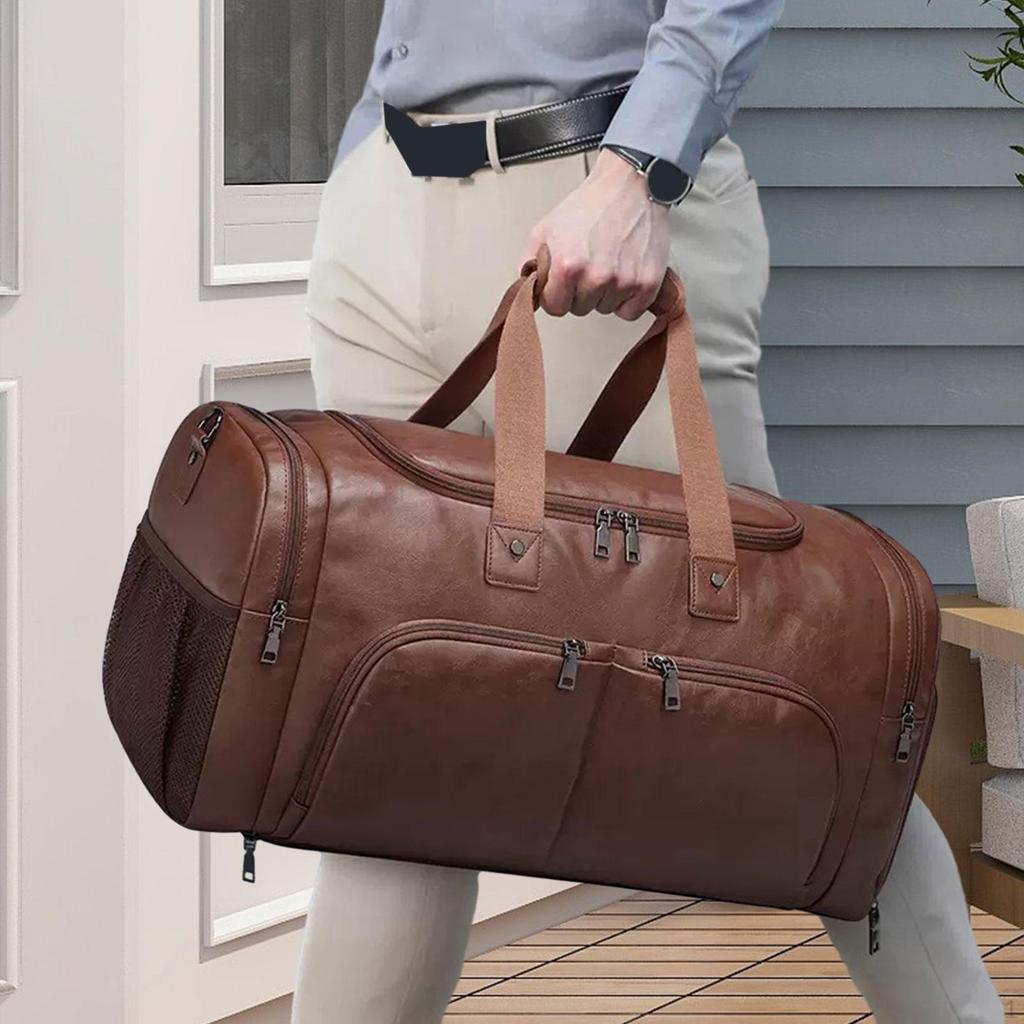 Спортивная сумка из искусственной кожи для деловых поездок, портативная мужская легкая сумка с обувью