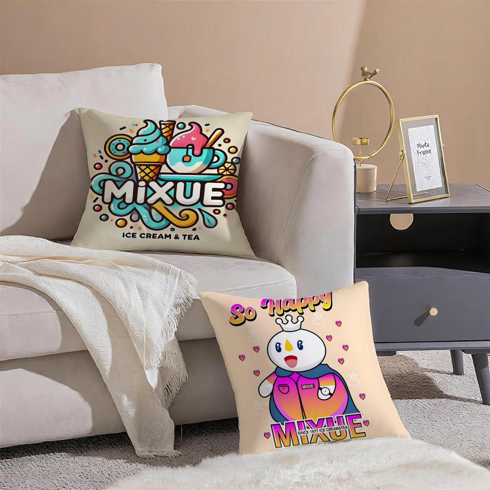 MIXUE Подушка-чехол для подушки с мороженым и чаем Наволочка Короткий плюш Невидимая молния Чехол для подушки на диван в гостиной