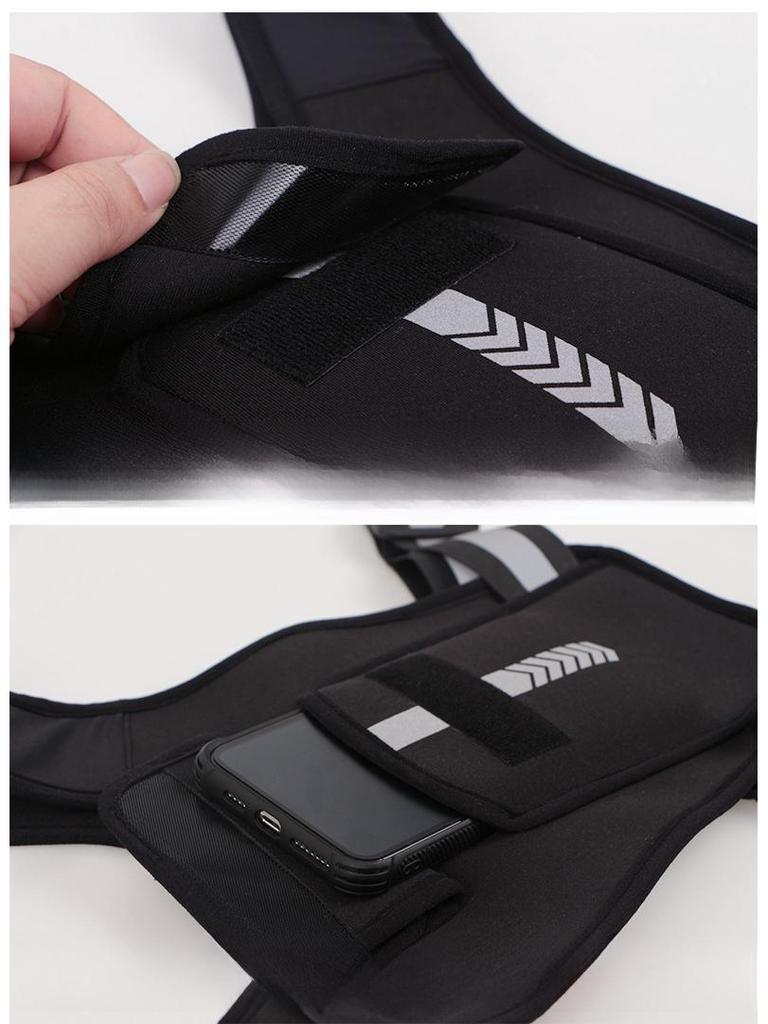 Унисекс-рюкзак для бега со светоотражающим жилетом и держателем для бутылки с водой, идеально подходит для пеших прогулок, фитнеса и занятий спортом на открытом воздухе.