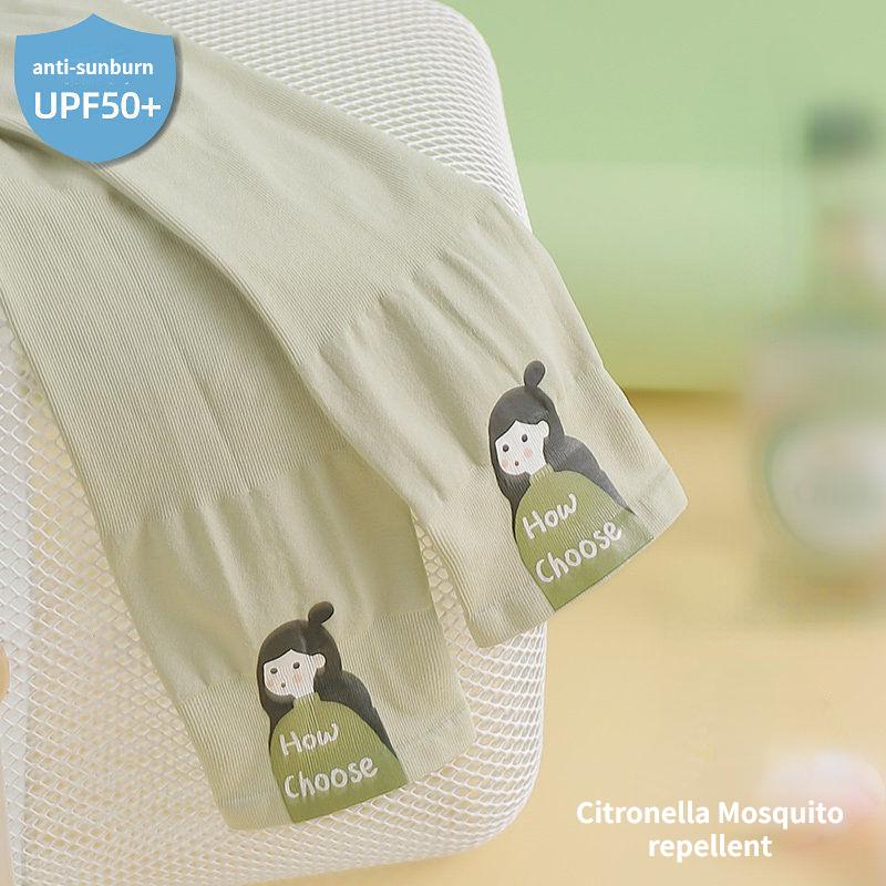 Летний солнцезащитный рукав, многоцветная защита рук для защиты от комаров, езда, мультяшная леди, вождение, ледяной шелк