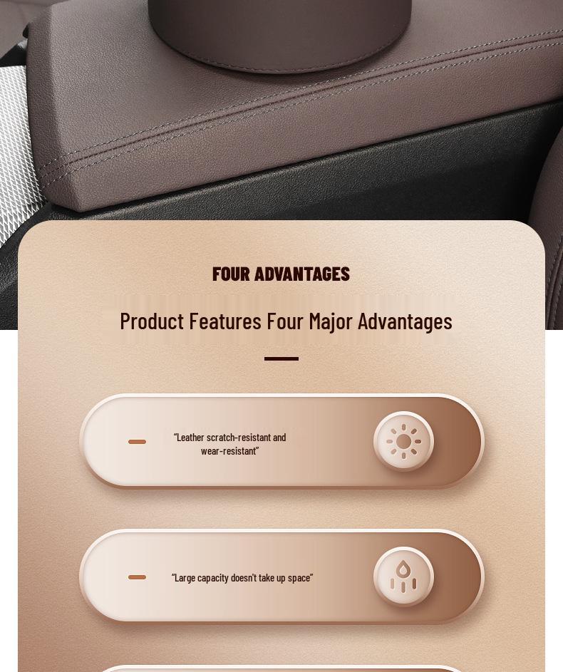 Кожаное многофункциональное автомобильное мусорное ведро и ведро для хранения