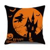 2026 Halloween Pumpkin Throw Pillow Cover for Couch, European Style Linen Cushion Cover, Nordic Sofa Decorative Pillowcase