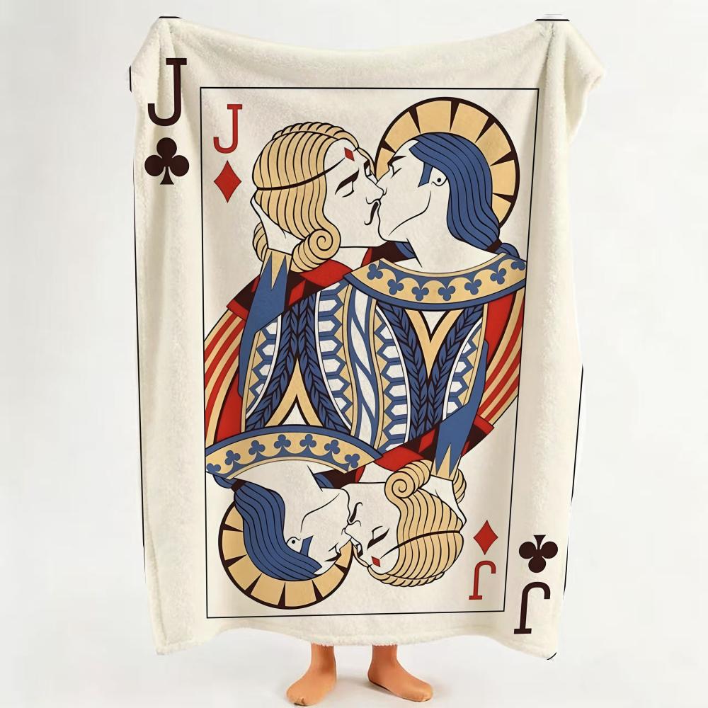 Game P Playing C Cards Throw Flannel Throw Blanket Suitable for Sofa Living Room Bedroom