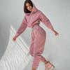 1 Комплект Толстовка Спортивные штаны Однотонный Эластичный пояс С капюшоном Спортивная одежда Осень Зима Свободный
