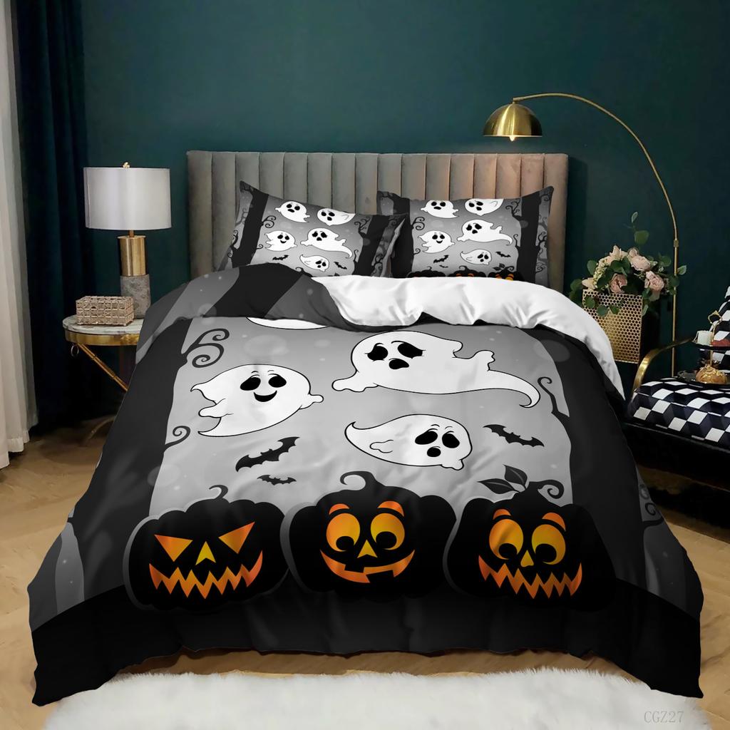 Hot-Selling Holiday Halloween Three-Piece Digital Printing Quilt Cover Bedding
