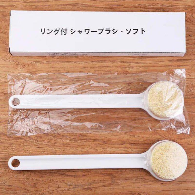 MUJI Щетка для тела с длинной ручкой и нейлоновой щетиной