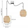 Hanging lamp, chandelier, ceiling lamp, boho jute lampshade