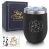Cute Shiba Inu Stainless Steel Tumbler 350ml with Gift Box - Black Vacuum Insulated Travel Mug, Ideal Birthday Christmas Present for Dog Lovers
