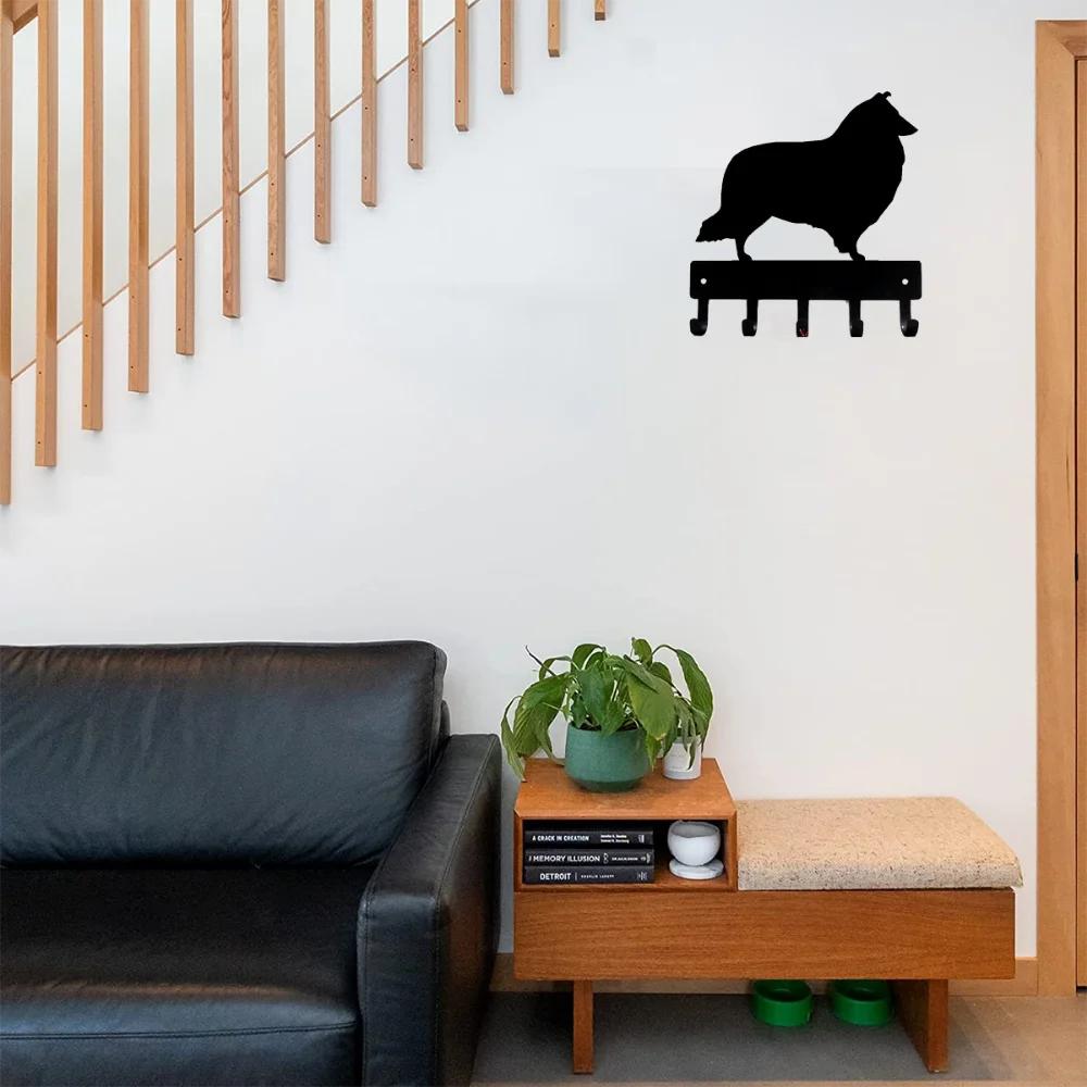 Акция Шелти Шетландская овчарка #02 Брелки для ключей и держатель для ключей для собак Маленький 6-дюймовый декор для дома Perchero Artwork