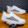 Fashion Leather Men Casual Shoes Outdoor White Men's Sneakers Comfort Male Flats Lace Up Jogging Breathable Board Shoes Man 2024 New