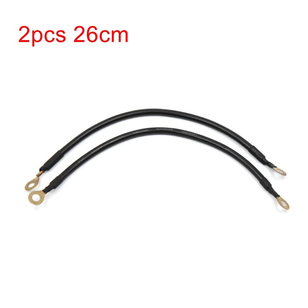 X Autohaux 26cm 46cm DC 12V 24V Black Car Auto Battery Ground Wire Electric Conduction Stable Voltage Cable