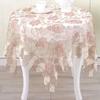 European Style Fabric Rectangular Tablecloth for Small Round Tables, Living Room Lace Openwork Square Tablecloth for Home Use