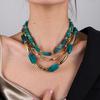 European & American Multi-Layer Geometric Beaded Necklace - Creative Design (NK27260)