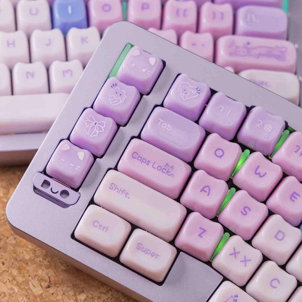 Cute Kitten Theme Keycap Set 148Keys PC Custom Multiple Colors Keyboard Cap MOA Profile KeyCap for Mechanical Keyboard Accessory