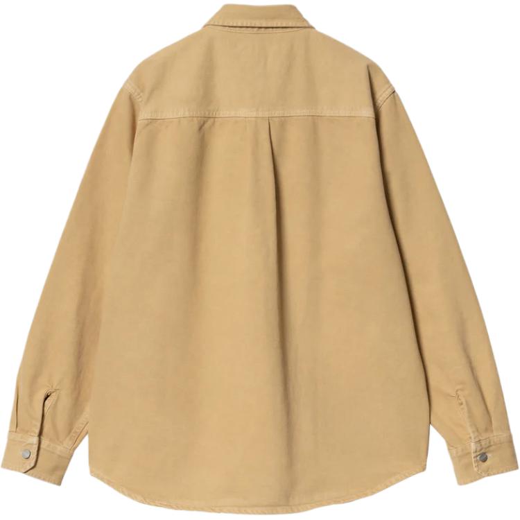 Carhartt WIP Джинсовая куртка-рубашка George с квадратной этикеткой и карманом на пуговице спереди, с длинным рукавом, унисекс, цвет хаки I033750-1YH-4J