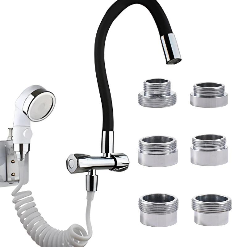 Серебряный водопроводный кран-муфта 1/2 M16 18 20 22 24 на резьбовой соединитель M22 переходник для крана-бампера для ремонта кухни и ванной комнаты