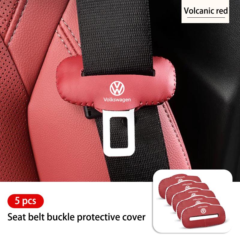 Leather Car Seat Belt Adjustable Anti-Scratch Protector Buckle For Volkswagen VW Polo Jetta Sagitar Magotan Passat B5 B6 B7 CC zr4