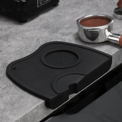 Черные коврики для тамперов для кофе, угловая нескользящая подушечка, пресс для пудры, держатель для тампера, силиконовая основа, тампон для трамбовки, посуда для кофе, инструменты для бариста