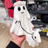 Halloween Ghost Walking Dog Statue Spooky Garland Ghost Walking Puppy Figurine Resin Sculpture Indoor Outdoor Desktop Decoration Ornament