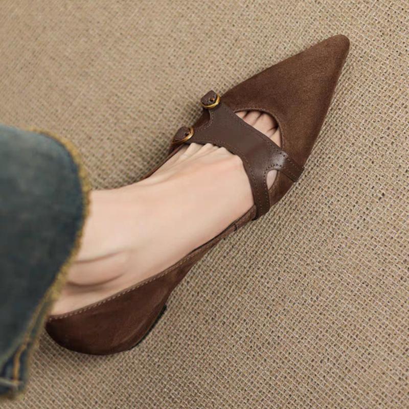 Мода 2025 Новая весна Винтажные женские туфли Мэри Джейн с острым носком Модные туфли на неглубоком толстом каблуке для свадебной вечеринки Туфли-лодочки на высоком каблуке