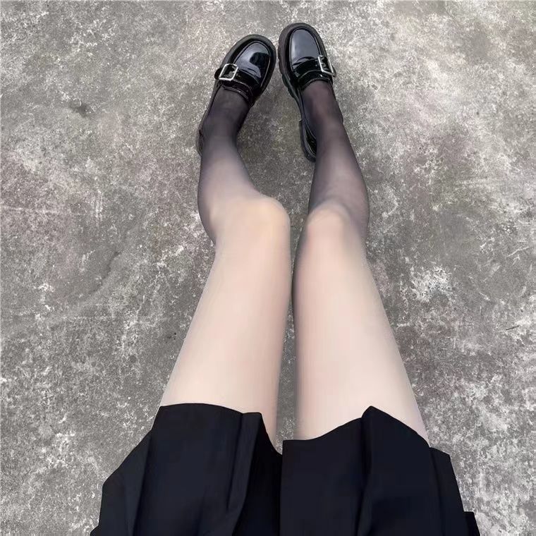 Градиентные чулки Нишевые Миллениум Черные Серые Японский стиль Цветные Ультратонкие Произвольно отрезаемые Колготки