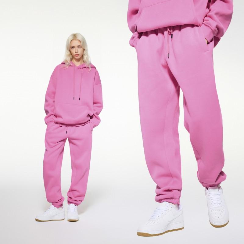 Mens Womens Oversized Hooded Sweatshirt 350g Fleece Lined Casual Winter Pullover Solid Color Streetwear