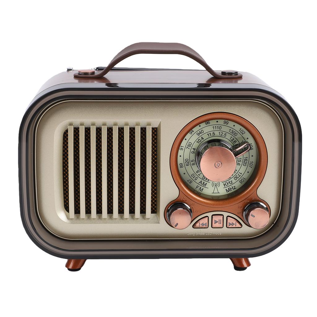 Ретро Bluetooth-колонка Радио Портативное AM FM SW Радио Перезаряжаемая Беспроводная Колонка с Телескопической Антенной для Дома