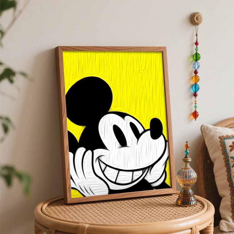 Disney Yellow Mickey Mouse digital oil painting diy coloring handpainted filling home decoration gift for wall art decor sets 130