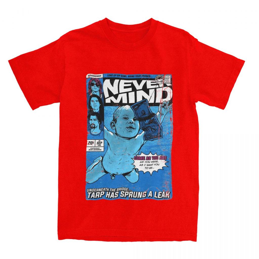 Funny Kurt Cobain Nevermind Album T Shirt Unisex Womens Pure Cotton Tees Shirt Summer Clothing