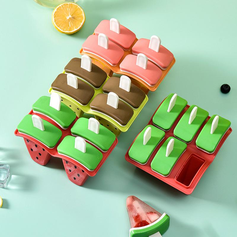 Ice Cream Mold With Cover Watermelon Shape Mold DIY Homemade Ice Popsicle Mould Frozen Juice Milk Kitchen Ice Cream Make Tools 6