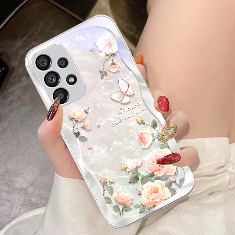 Чехол-бабочка с пыльцой для Samsung Galaxy S10 4G S20 11E 30 S21 21Fe 22 S24 Pro S23 Ultra 5G S8 S9 Закаленное стекло чехол для телефона