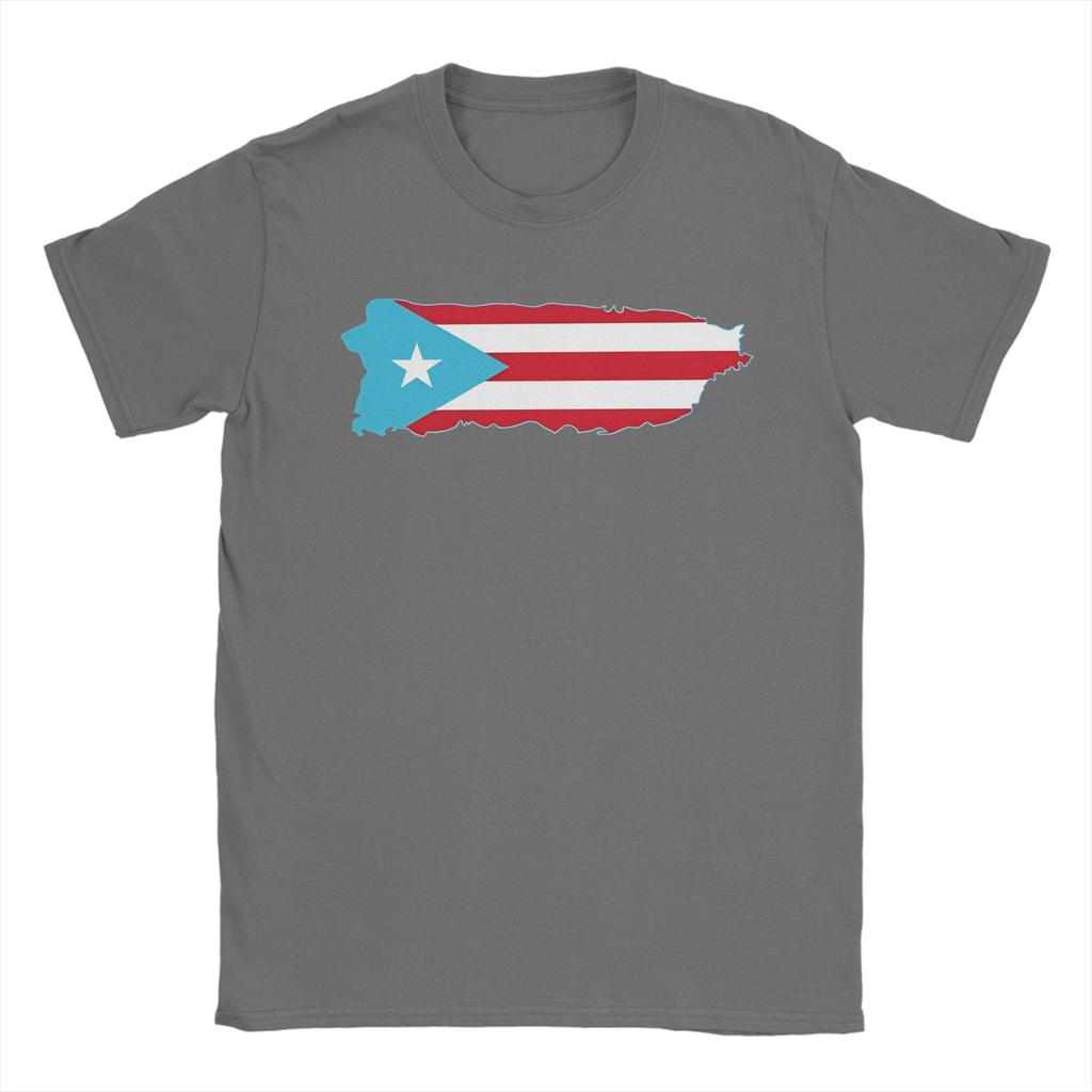 Unisexs TShirts Puerto Rico Map Funny Cotton Tees Short Sleeve T Shirts Crew Neck Tops Adult