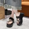 Fashion 8cm Casual Wedge Beach Slippers for Women Summer Non Slip Platform Sandals Woman Open Toe Comfortable Female Clip Toe Flip Flops