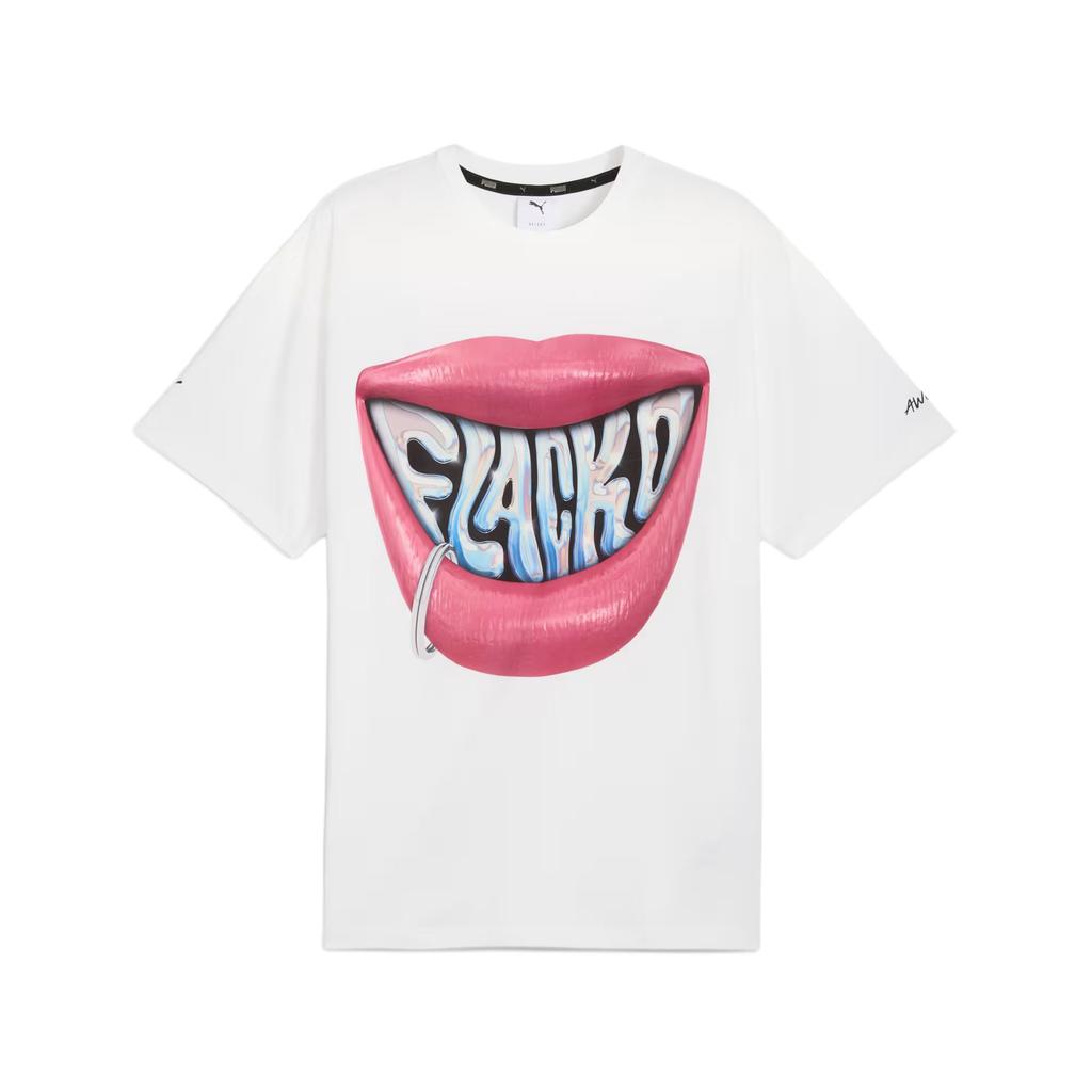 Puma X A$AP Rocky Коллаборация SS25 Капсульная Серия Футболка с Круглым Вырезом Удобная Универсальная с Коротким Рукавом Мужские Топы Белый 633388-02