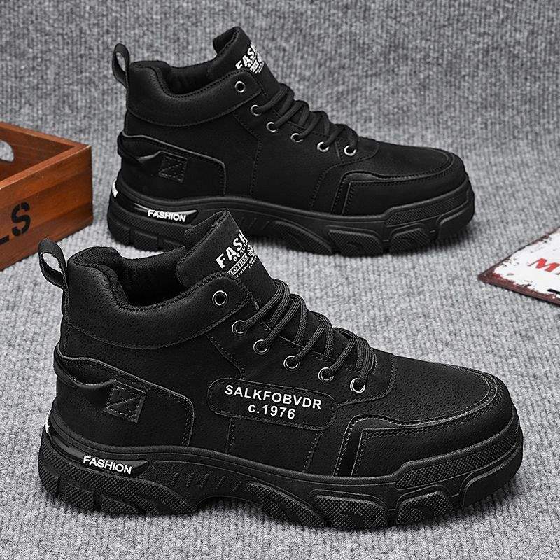 Зимняя мужская обувь ботинки Мартин мужские бархатные теплые утолщенные обувь для охраны труда строительная площадка работа хлопковые ботинки рабочие ботинки мужские
