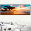 Landscape Sunset Beach Cloud Seascape Canvas Painting Tropics Palm Tree Coast Posters and Prints Wall Art Home Decor No Frame