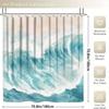 4pcs Luxury Abstract Ocean Wave Waterproof Shower Curtain Set Decorative Bathroom Set Non-Slip Carpet Toilet Cover Bath Mat And 12 Hooks