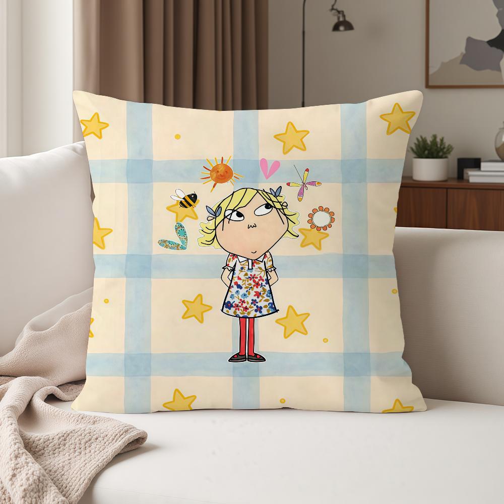 Anime Ccharlie And Llola Pillow Case Suitable For Bedrooms Living Rooms Cars Home Decoration
