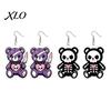 Funny Character Ear Jewelry 1 Pair Halloween Dangle Earrings for Women, 2D Acrylic Cute Daily Wear Gothic Decor Skeleton Bear Earrings, Party Holiday